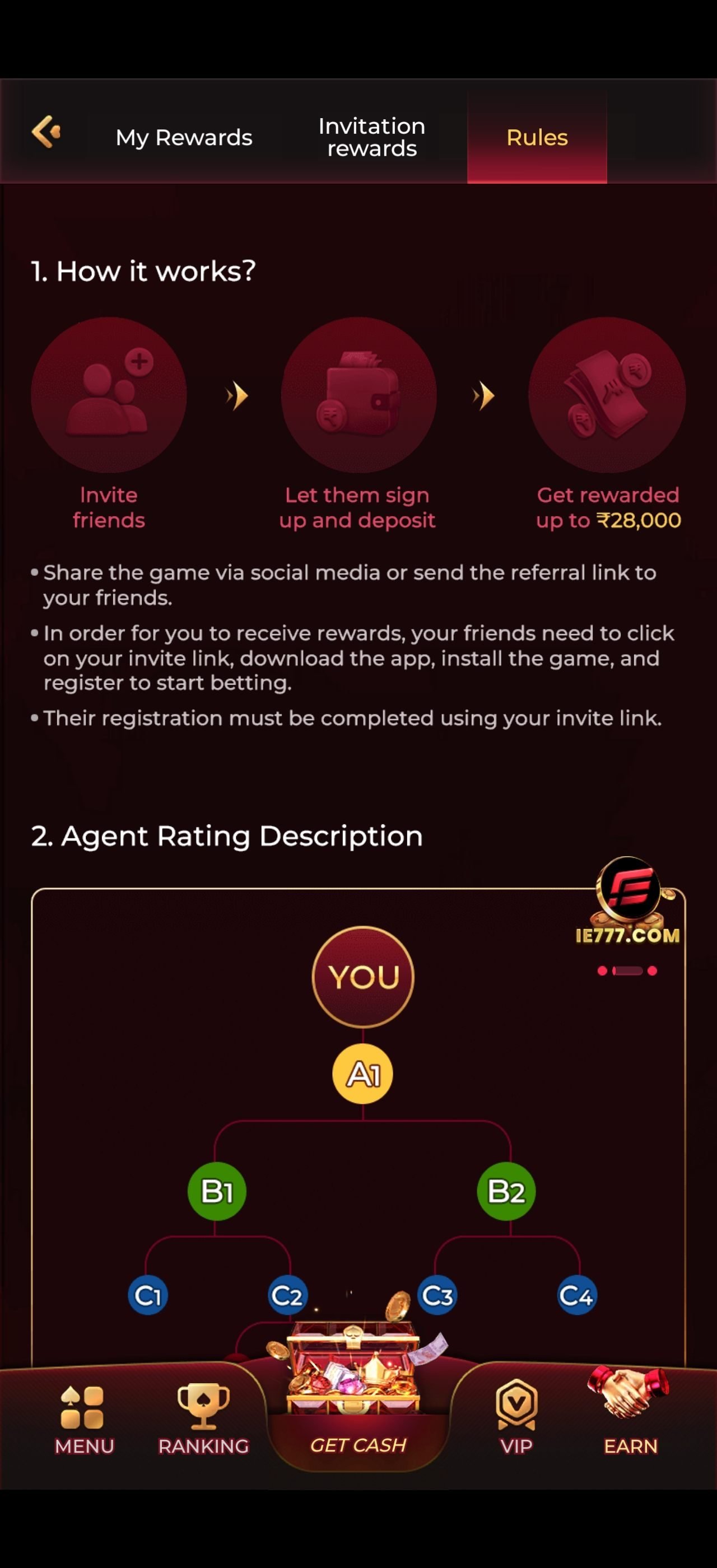 IN7 game app screenshot — Withdrawal screen